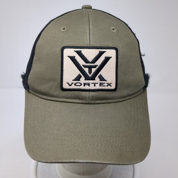 Vortex Logo Snapback Trucker Hat Brown One Size Mesh Back Colorblock - Picture 2 of 9